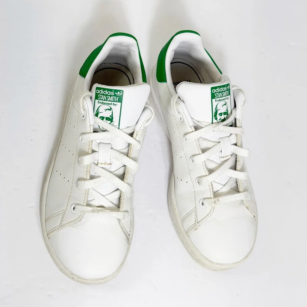 Adidas Stan Smith Shoes Boys Size 1 White Green Classic Leather Sneakers M20607